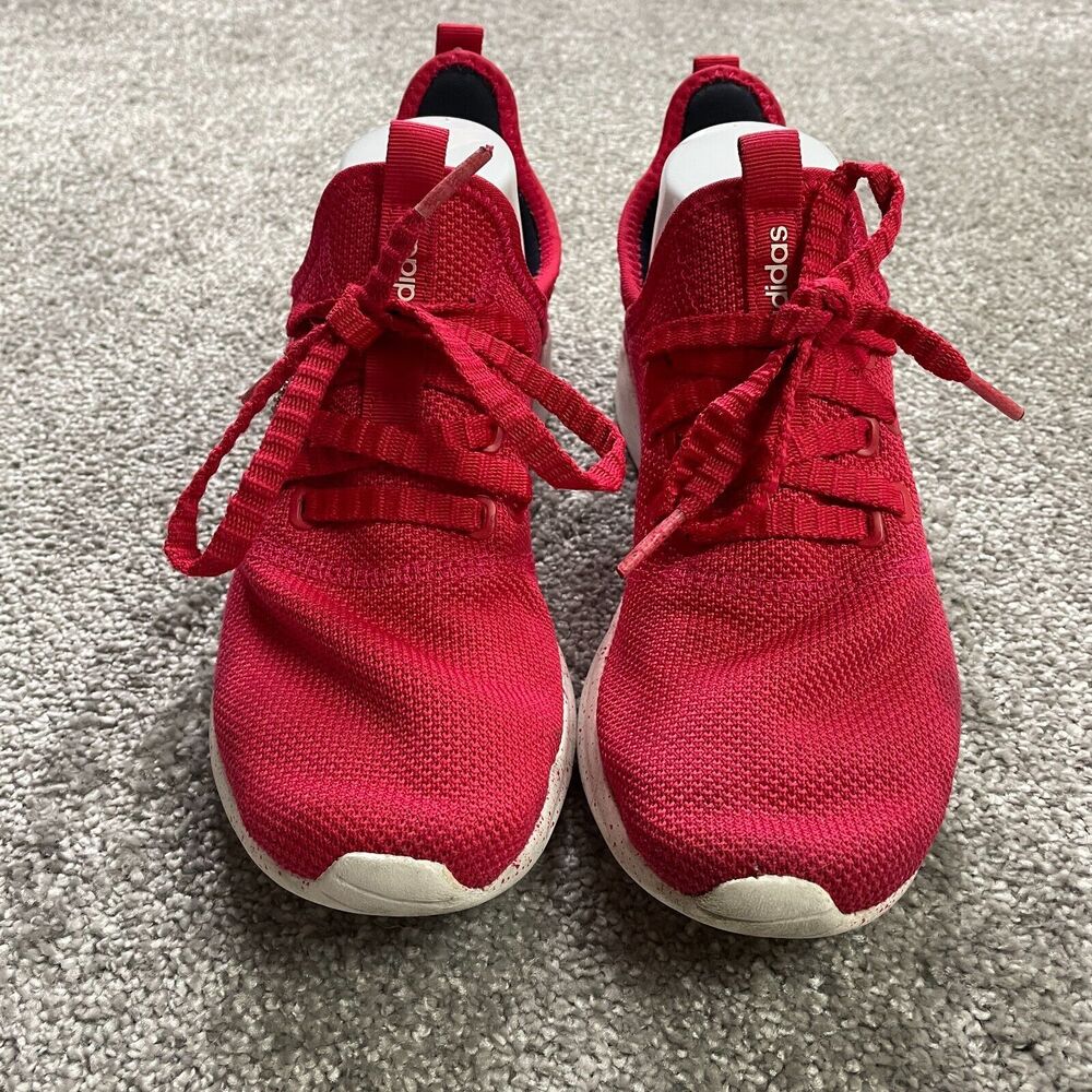 Adidas Womens Cloudfoam Pure EF1188 Red Running Comfort Shoes Sneakers Size 7.5